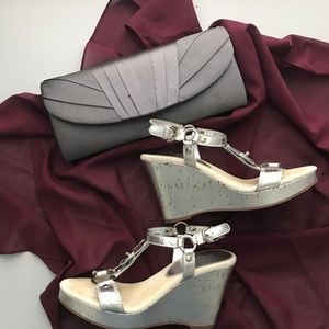 Coach Silver Wedge Heels